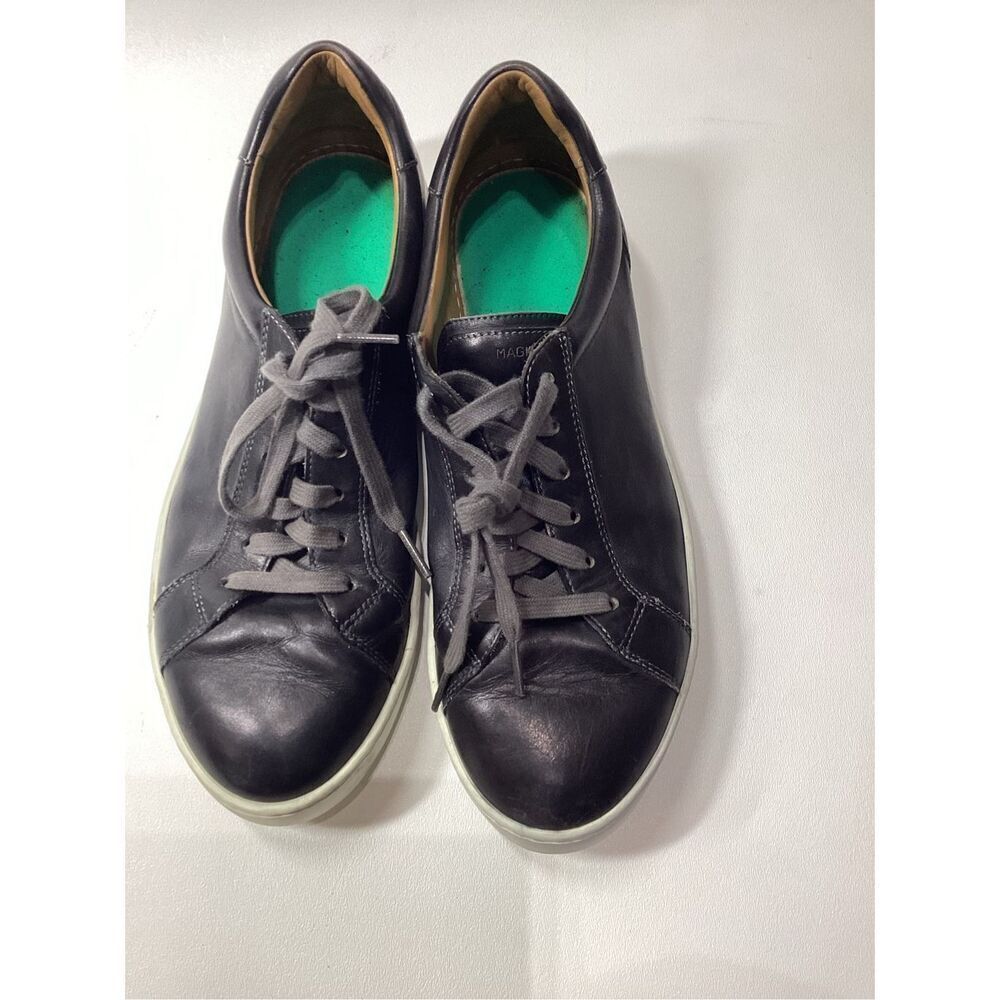 Magnanni Costa Black Leather Low Top Sneakers Men’s Size 11 - Picture 2 of 12